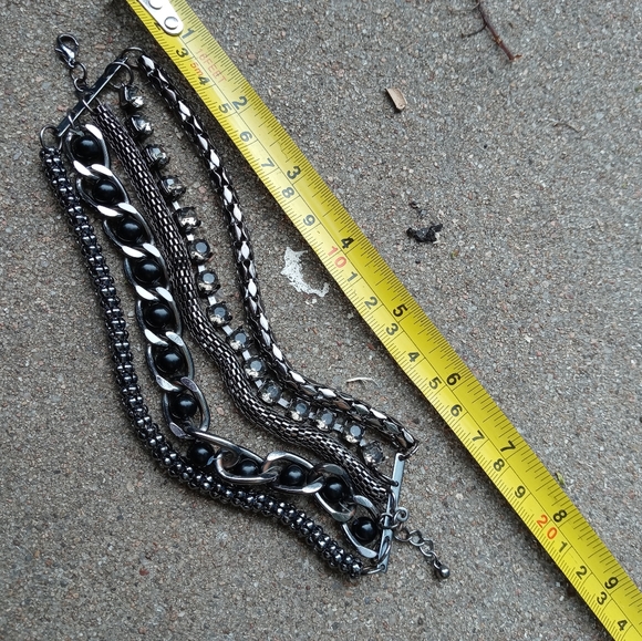 🦟⚓ Mesh Rhinestones Bracelet 🌚♠♣♟ - Picture 3 of 3